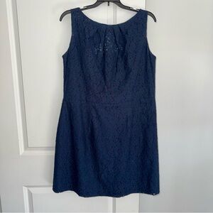 Jasmine Navy Blue Lace Formal Mini Dress Keyhole Back Size 16